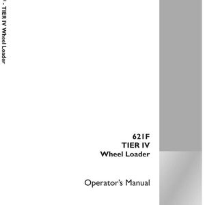 May include: White and gray Operator's Manual for a 621F TIER IV Wheel Loader. The cover features the text "621F TIER IV Wheel Loader Operator's Manual" in black font. The Case Construction logo is in the bottom right corner.
