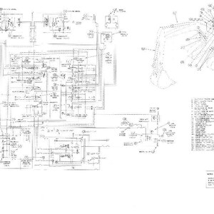 May include: A detailed engineering diagram, rendered in black and white, showcasing complex schematics and mechanical components. The image includes a diagram of a mechanical arm and a parts list.