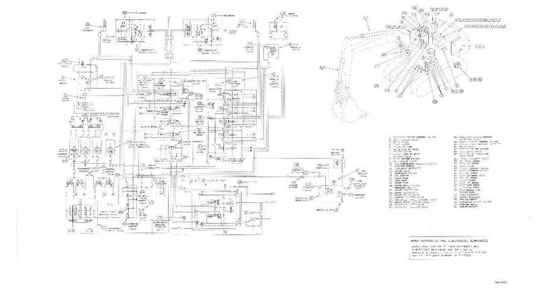 May include: A detailed engineering diagram, rendered in black and white, showcasing complex schematics and mechanical components. The image includes a diagram of a mechanical arm and a parts list.