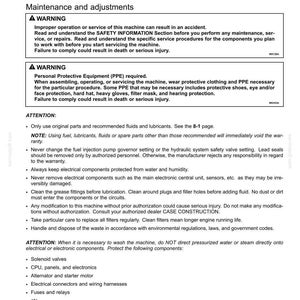 Pode incluir: P&aacute;gina de um manual de manuten&ccedil;&atilde;o com o t&iacute;tulo "7 - MANUTEN&Ccedil;&Atilde;O". Cont&eacute;m informa&ccedil;&otilde;es gerais, avisos e instru&ccedil;&otilde;es para manuten&ccedil;&atilde;o e ajustes. O texto &eacute; em preto e branco, com avisos de seguran&ccedil;a destacados.