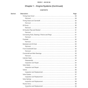 Pode incluir: Uma p&aacute;gina de um manual intitulada "SE&Ccedil;&Atilde;O 10 - MOTOR" com um &iacute;ndice para sistemas de motor. A tabela lista se&ccedil;&otilde;es como "Tampa da engrenagem de sincroniza&ccedil;&atilde;o", "C&aacute;rter de &oacute;leo" e "Cabe&ccedil;ote do cilindro", com os n&uacute;meros de p&aacute;gina correspondentes.