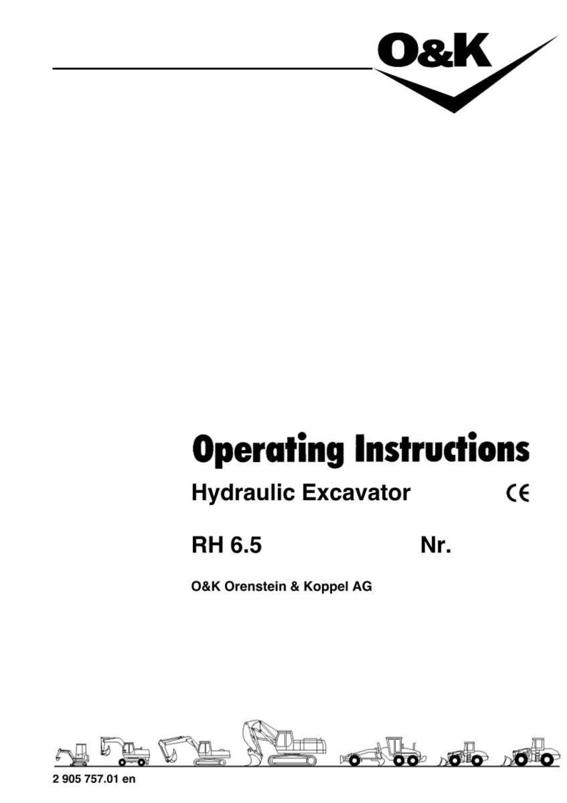 May include: White document with the O&K logo and the text "Operating Instructions Hydraulic Excavator RH 6.5". The document also includes the text "O&K Orenstein & Koppel AG".