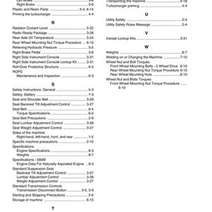 May include: A page from a manual titled "CHAPTER 9 - INDEX" with a list of terms and page numbers. The text is black on a white background. Terms include "Pedals", "Safety Instructions", and "Weights".
