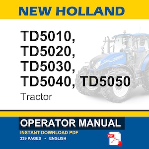 New Holland Td5010, Td5020, Td5030, TD5040, TD5050 Tractor Operator Owners Operation Manual | Instant PDF Download image 1