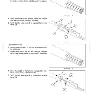 Puede incluir: Diagramas que ilustran sistemas el&eacute;ctricos, arneses y conectores. Incluye instrucciones para quitar el aislamiento, inspeccionar los hilos y colocar los cables en los terminales. Medidas en mil&iacute;metros.