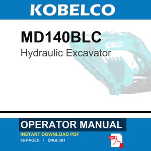 Kobelco MD140BLC Hydraulic Excavator Operator Owners Operation Manual | Instant PDF Download imagem 1
