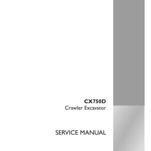 May include: A white service manual for a CX750D Crawler Excavator. The cover includes the text "SERVICE MANUAL" and "CASE CONSTRUCTION" logo. The part number is 51408165, English, October 2017.