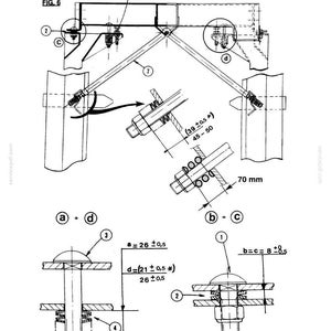 May include: Technical diagram with the title "RECEVING - TRANSPORTATION" and the text "Section D Page 5". The diagram includes various mechanical components, measurements, and labels. Dimensions are provided in millimeters.