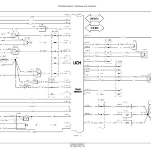 May include: Diagram of an electrical system, featuring harnesses and connectors. The schematic includes labels such as "CAN BUS 1", "EHR BUS", and "UCM". The diagram is labeled "Sheet 15" and includes technical data at the bottom.