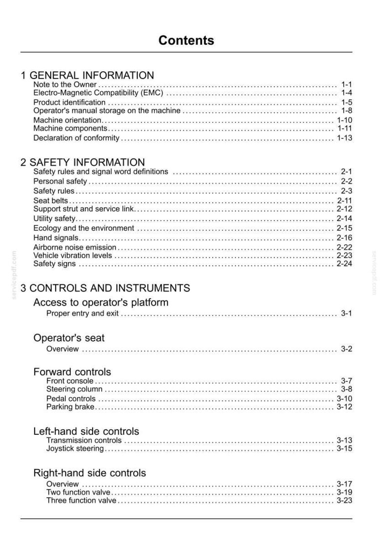 Peut inclure: Une page blanche intitul&eacute;e &laquo;&nbsp;Sommaire&nbsp;&raquo; d'un manuel, avec du texte noir &eacute;num&eacute;rant des sections telles que &laquo;&nbsp;Informations g&eacute;n&eacute;rales&nbsp;&raquo;, &laquo;&nbsp;Informations de s&eacute;curit&eacute;&nbsp;&raquo; et &laquo;&nbsp;Commandes et instruments&nbsp;&raquo;. Les num&eacute;ros de page sont &agrave; droite.