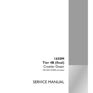 May include: A white service manual for a 1650M Tier 4B (final) Crawler Dozer. The cover includes the text "SERVICE MANUAL" and the Case Construction logo. Part number 48048566, 1st edition English, April 2017.