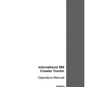 K&ouml;nnte beinhalten: Ein wei&szlig;es Handbuch mit dem Titel "International 500 Crawler Tractor Operators Manual". Das Cover zeigt den Text in schwarzer Schrift. In der unteren rechten Ecke befindet sich das Case IH-Logo. Der Text "Reprinted" steht in einer kleinen Box.
