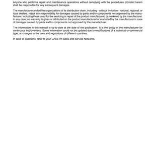 May include: A page from a manual with the title "Foreword - Important notice regarding equipment servicing." The text details responsibilities for equipment servicing and warranty information. The date at the bottom is 05/03/2014.