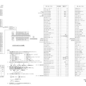 May include: A detailed technical diagram in black and white, featuring circuit schematics, component lists, and various symbols. The diagram includes text in multiple languages and is likely related to electronics or engineering.