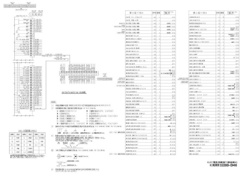 May include: A detailed technical diagram in black and white, featuring circuit schematics, component lists, and various symbols. The diagram includes text in multiple languages and is likely related to electronics or engineering.