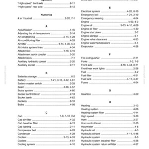 May include: A detailed alphabetical index from a manual, listing various automotive components and systems. The page is organized with clear headings and subheadings, including "Symbols," "Numerics," and entries from A to I. The text is black on a white background.