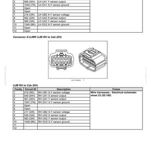 May include: Diagram of electrical systems, harnesses, and connectors. Includes tables detailing cavity, circuit ID, and description, along with connector diagrams. Text includes "Wire harnesses - Electrical schematic sheet 23 (55.100)".