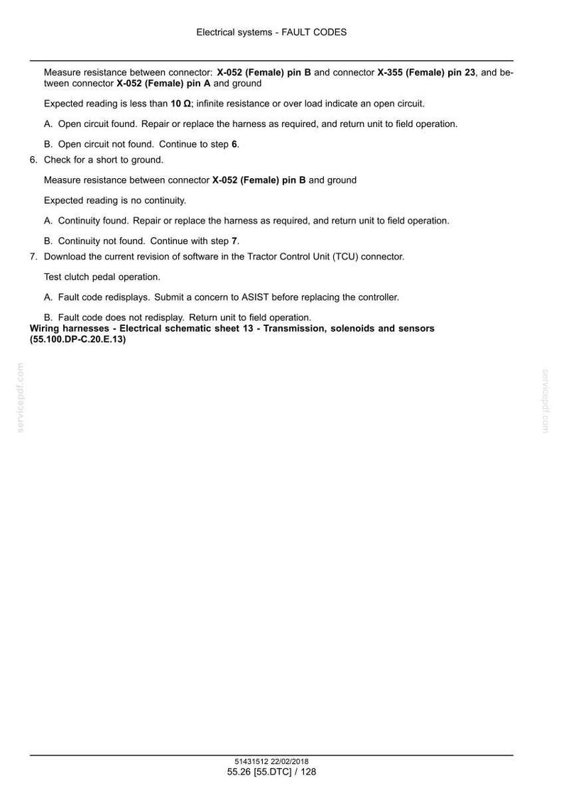 May include: A white document titled "Electrical systems - FAULT CODES" with troubleshooting steps for electrical systems. Includes instructions for measuring resistance and checking for faults in connectors and wiring harnesses.