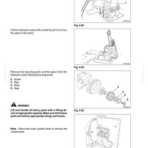 May include: Diagram from a manual showing the disassembly of a transmission housing cover. The image includes illustrations of the process, with labels and arrows pointing to specific parts. The text provides instructions for removing components.
