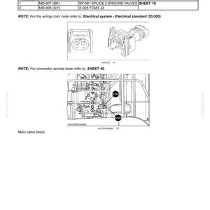 May include: Technical diagram showing electrical system components, such as a connector and valve crop processor. Text includes "CONNECTOR X-124" and "Electrical systems - Harnesses and connectors." The image is a detailed technical illustration.