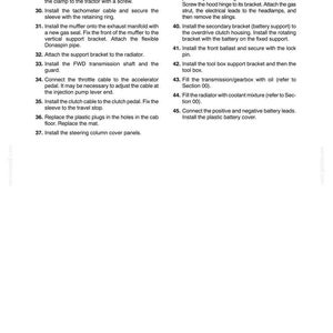 May include: A page from a manual titled "SECTION 10 - ENGINE - CHAPTER 1" with numbered instructions for engine maintenance. The text is black on a white background, with the number 35 in the top right corner.
