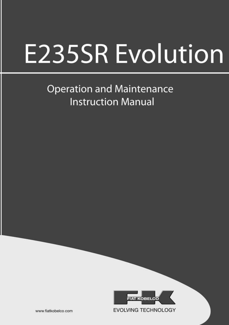 Fiat Kobelco E235SR Evolution Excavator Operator Owners Operation Manual | Instant PDF Download imagen 2