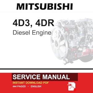 Mitsubishi 4D3, 4DR Diesel Engine Service Repair Workshop Manual | Instant PDF Download image 1