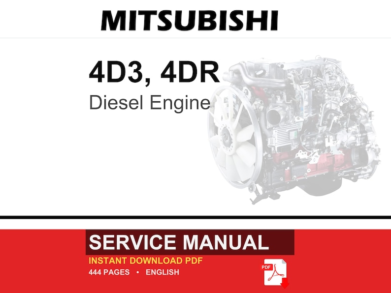 Mitsubishi 4D3, 4DR Diesel Engine Service Repair Workshop Manual | Instant PDF Download image 1