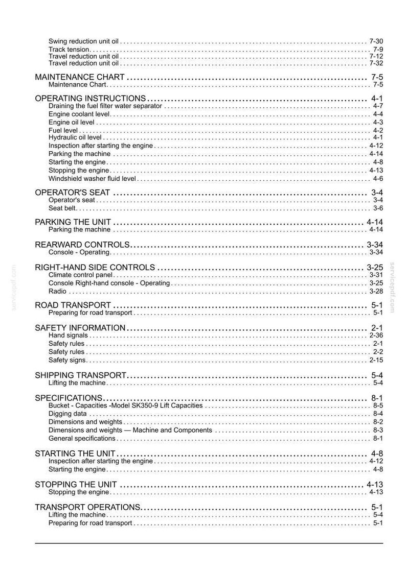 Kobelco SK350-9L Tier 3 Hydraulic Excavator Operator Owners Operation Manual | Instant PDF Download image 10