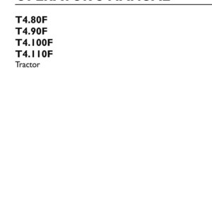 May include: An original operator's manual for New Holland Agriculture T4.80F, T4.90F, T4.100F, and T4.110F tractors. The white cover features black text, part number 48042327, 2nd edition English, dated June 2017, and replaces part number 47847510.