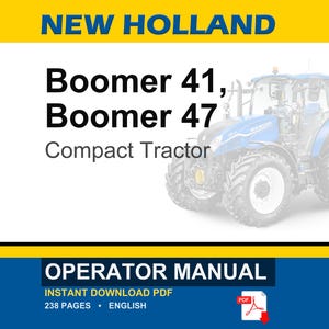 Manual de operación y mantenimiento del tractor compacto New Holland Boomer 41 y 47 / Descarga instantánea en PDF imagen 1