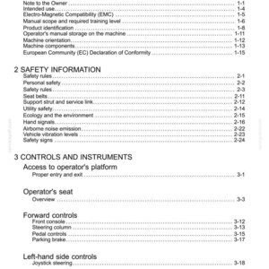 Puede incluir: Una p&aacute;gina de contenido de manual, con t&iacute;tulos como 'Informaci&oacute;n general', 'Informaci&oacute;n de seguridad' y 'Controles e instrumentos'. Texto negro sobre fondo blanco.