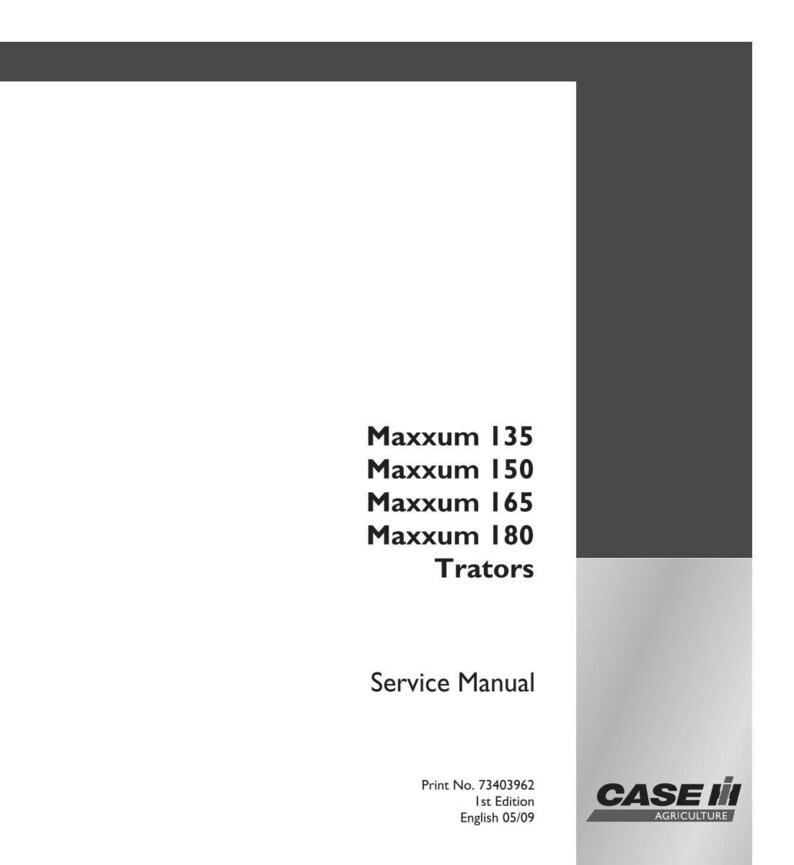 May include: A white service manual with the text "Maxxum 135, 150, 165, 180 Tractors" in black. The words "Service Manual" are below the tractor model names. The Case IH Agriculture logo is in the bottom right corner.
