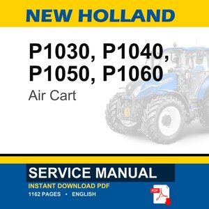 Manual de servicio y reparación para carros neumáticos New Holland P1030, P1040, P1050 y P1060 / Descarga instantánea en PDF imagen 1