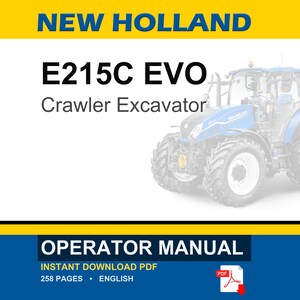 Manuel d'utilisation du conducteur de pelle sur chenilles New Holland E215C EVO Manuel d'utilisation | Téléchargement instantané du PDF image 1