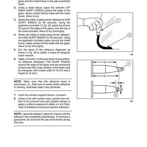 K&ouml;nnte beinhalten: Diagramm mit Anweisungen zum Wiedereinsetzen einer Fensterscheibe. Enth&auml;lt Ma&szlig;e in Millimetern f&uuml;r die Klebstoffraupe, mit einer Basisbreite von 10 mm und einer H&ouml;he von 10 mm.