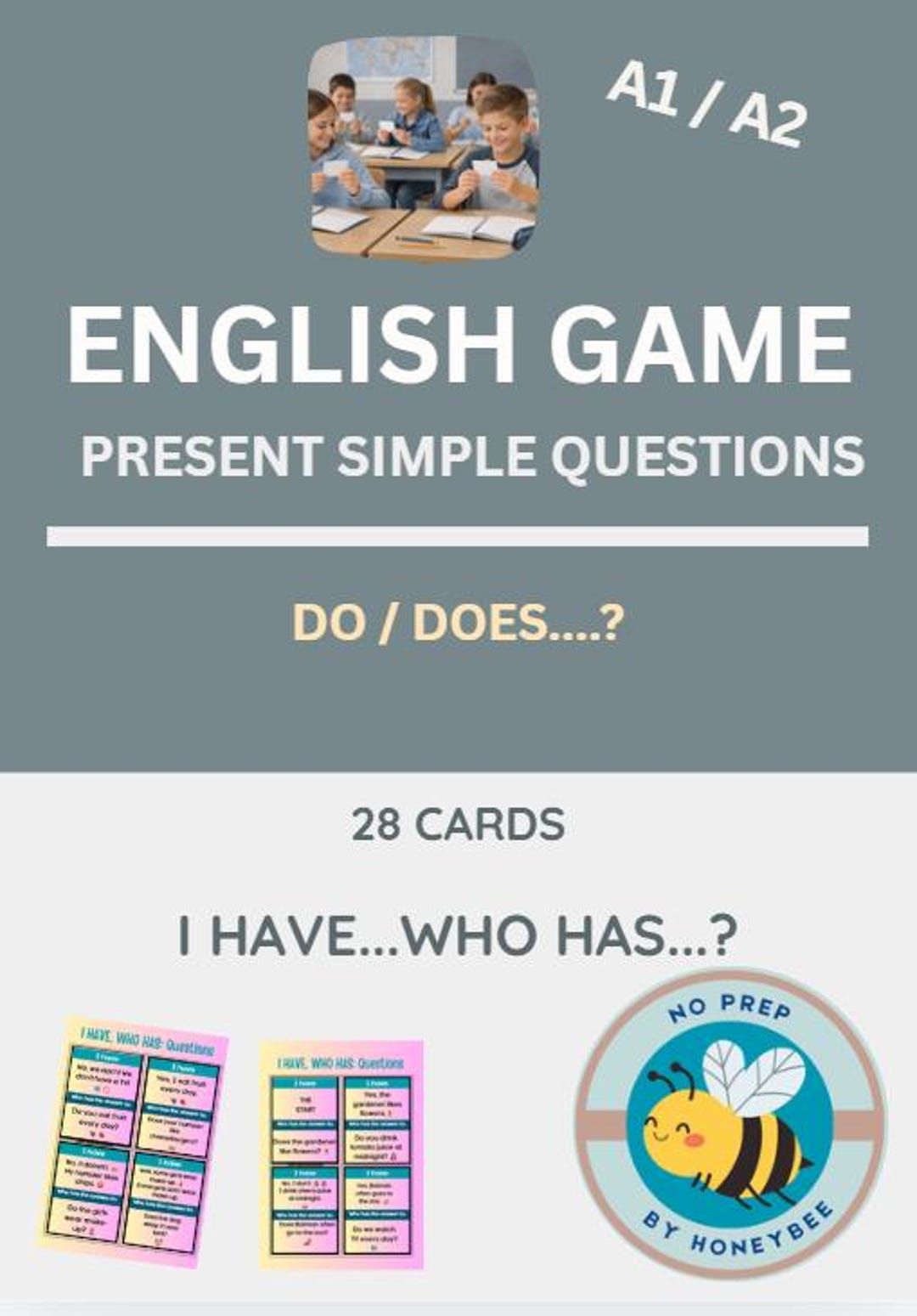 ESL Present Simple Questions Game | Do Does Grammar Activity | I Have ...