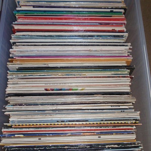 12 Random Used Vinyl Record Albums WITH Jackets For Crafting, Crafting LOT of 50 image 1