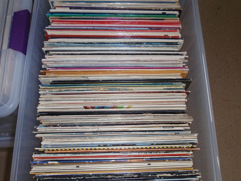 12 Random Used Vinyl Record Albums WITH Jackets For Crafting, Crafting LOT of 50 image 1