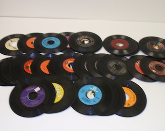 Used 45 RPM 7" Records For Crafting, Crafting LOT of (50)