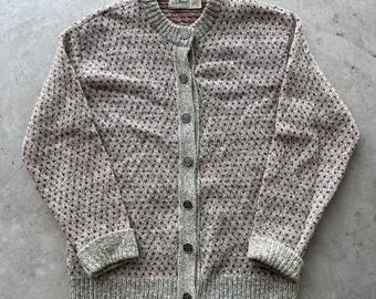 Vintage L.L. Bean Birds Eye ullkofta med knappar för kvinnor, storlek XL