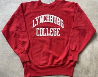 Vintage 90s Champion Reverse Weave Lynchburg College Sweatshirt Sz XXL Red