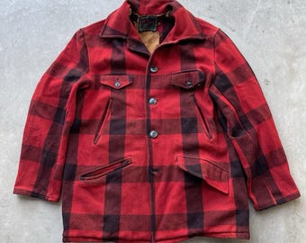 Vintage Chippewa Cruiser-jas wollen jachtjas jaren 1950 Buffalo Plaid Mackinaw