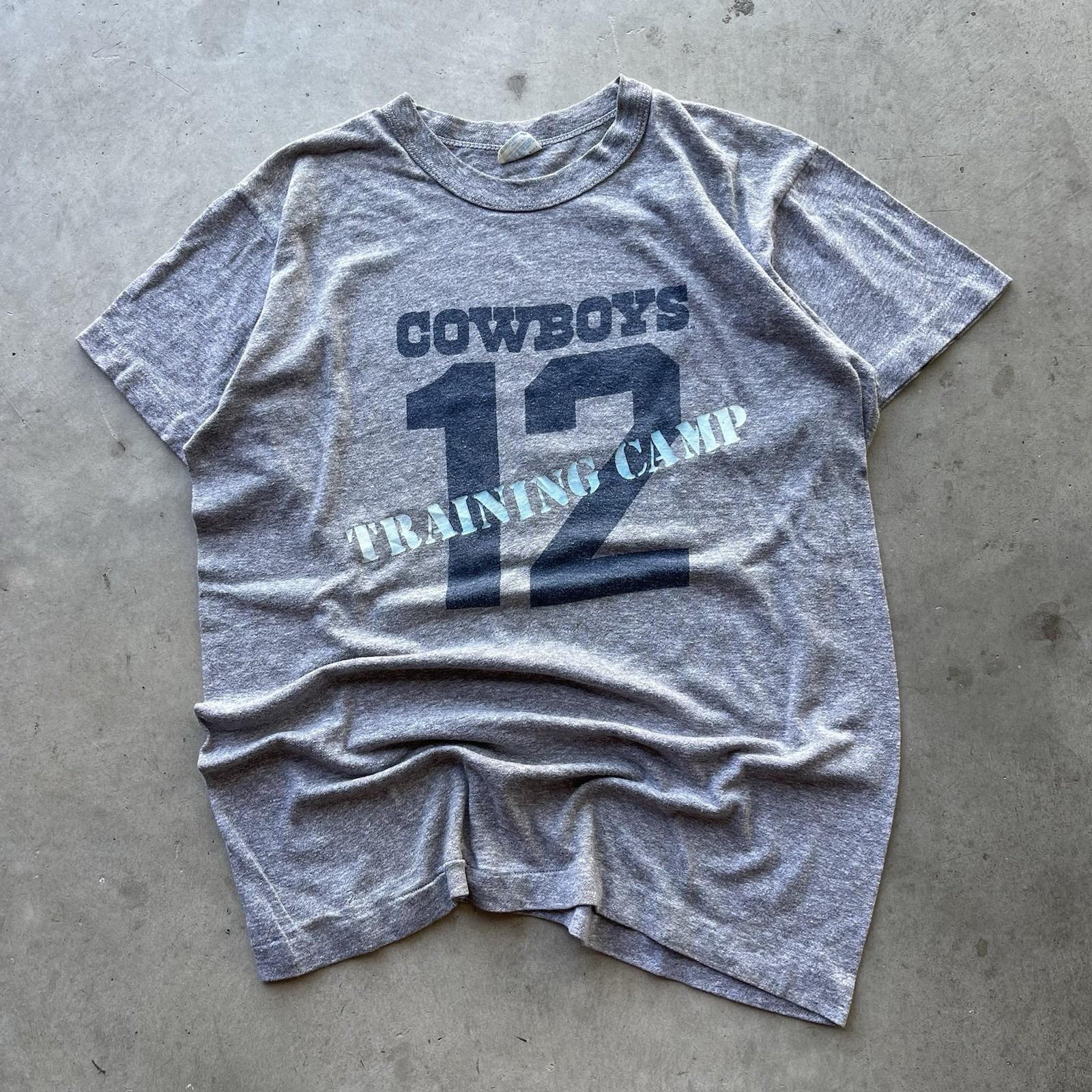 True Vintage 70s Cowboy Training Camp T Shirt Mens Large NFL