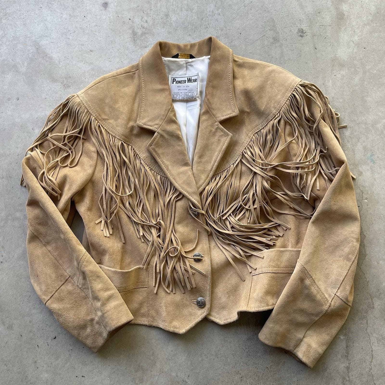 Veste Blazer Western Rancher Pioneer Wear Velours Côtelé Grise Années 80