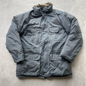 Vintage Eddie Bauer Ridge Line Parka Jacket Mens Medium Gray Green Goose Down