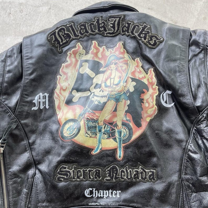 Vintage 90s Avirex Leather Jacket Biker D Pocket Desert Rally Black Jacks Size M image 9