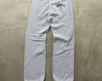 Vintage Champion Reverse Weave Bucknell Träningsbyxor USA XL Grå College 80-tal