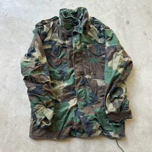 Giacca da campo militare americana M-65, mimetica boschiva, cappotto invernale, taglia piccola, corta