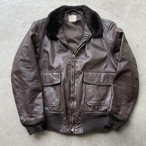 Vintage 70s USN G-1 Flight Jacket Brill Bros MIL-J-7823E Goatskin Sz 40 Scovill